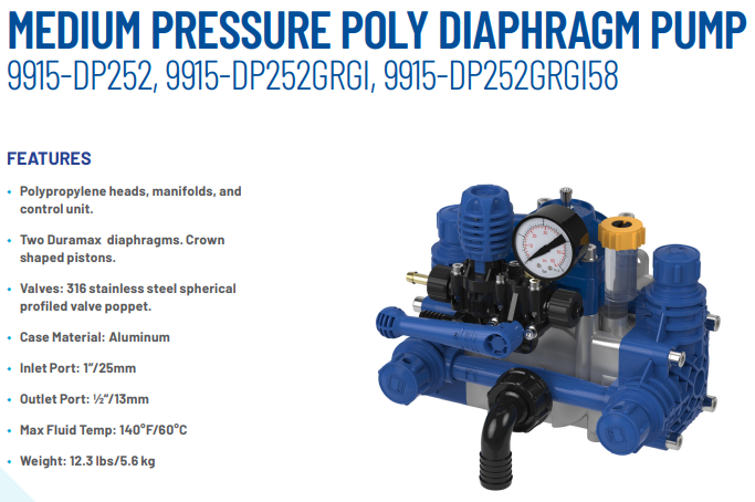 Hypro 9915 Medium pressure poly diaphragm pump